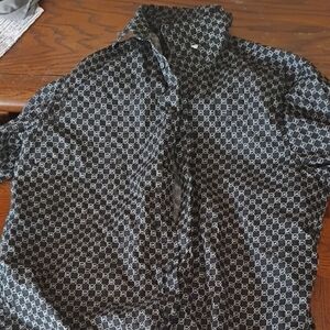 Michael Kors Black and Gray Geometric Shirt